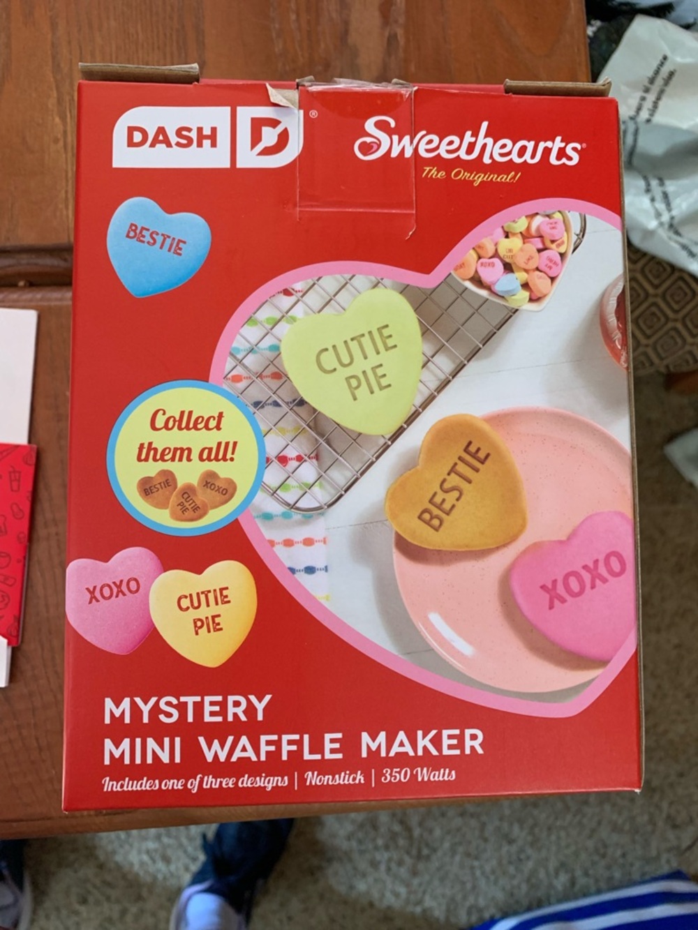 Dash Sweethearts Mystery Mini Waffle Maker - Red Packaging Cutie Pie Open Box